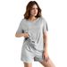 Voya Simple Solid Color Home Fashion Set, Comfortable Thin Two-piece Set, Women's Clothing_ecoleips.com