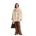 Aria Basics 2025 Autumn/Winter Women's Loose-Fit Lamb Wool With Horn Buttons, Sheepskin Fur Coat_ecoleips.com