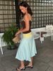 Absobe Women Color Block Cami Long Dress Spaghetti Strap High Waist A Line Swing Maxi Dress Summer Vacation Beach Casual Outfit_ecoleips.com