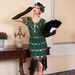 plus Size Retro Sequined Dress European And American Style Gatsby Gown with Handmade Beaded Tassels for Women_ecoleips.com
