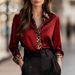 independent Site Cross-border New Spring And Autumn Slim-fit Long-sleeve Leopard Print Round-neck Satin Patchwork_ecoleips.com