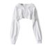 Cropped Hooded Sweatshirt – Women's Oversized Streetwear Top, Asymmetrical Hem & Long Sleeve (M-XL)_ecoleips.com