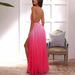 Women's Clothing New V Neck Suspenders Pleated Lace Up Large Swing Slit Holiday Style Dress_ecoleips.com