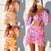 Women's Clothing Printed Trendy Beach Skirt Bikini Four Piece Swimsuit_ecoleips.com