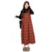 Autumn New Korean Fashion 2-Piece Plaid Maternity Dress For Pregnant Women_ecoleips.com
