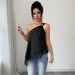 Summer New Style Asymmetrical Loose Vest for Women with Metal Buckle And Lace Trim European American Cross Border Top_ecoleips.com
