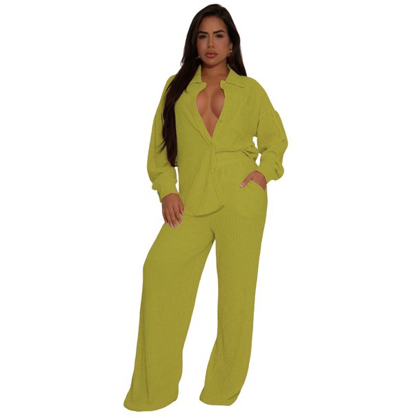 Women's Clothing Elastic Wrinkled Straps Multi Pocket Swing Leg Pants Wide Leg Pants Suit_ecoleips.com