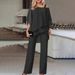 Women's Clothing Autumn New Fashion Casual Irregular Bat Sleeve Jumpsuit Two Piece Suit_ecoleips.com