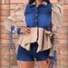 Women's Clothing Splicing Strap Denim Top_ecoleips.com