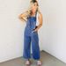 Fashion Suspender Jumpsuit Women's Loose Straight Wide Leg Denim Trousers_ecoleips.com