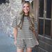 Cross-border European And American New Women's Clothing Spring-summer Casual Sports Striped Short-sleeve Shorts Home_ecoleips.com