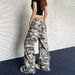 Women's Clothing Retro Camouflage Paratrooper Pants Ins Street Loose Design Micro Flared Workwear Trousers_ecoleips.com