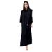Modest Set Effortless Elegance: Women's Solid Color Zip-Front Lounge Dress Set – Long Sleeve Maxi Dress With Relaxed Fit (Black/Dark Brown)_ecoleips.com