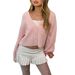 DiYun European And American Fashion Simple Long-Sleeve Solid Color Coat Women's Knitwear 2025 Autumn/Winter_ecoleips.com