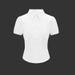 AD126 Cross-border Bubble Short-sleeve Slim-fit Short Satin Cardigan Buttoned Casual Comfortable POLO Shirt_ecoleips.com