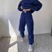 Women's Clothing new suit long sleeved round neck casual sweatshirt elastic sports trousers two piece suit_ecoleips.com