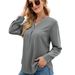 Aria Basics Aria Basics Cross-border European American Women's Clothing Autumn And Winter New Solid Color Chiffon Shirt Loose V-neck_ecoleips.com