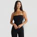 Open-Back Wide-Leg Jumpsuit With Thigh Slit & Tie Detail, Stretch Milk Silk Fabric, Elegant One-Piece Pantsuit For Women_ecoleips.com