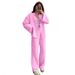 Women's Clothing Solid Color Lace Up Cardigan Long Sleeved Women's Fashion Casual Trousers Suit_ecoleips.com