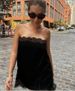 Summer Women's Lace Trimmed Satin Strapless Vest Waist Cinching Top in Stock_ecoleips.com