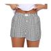 Summer High-Waisted Women's Casual Comfortable Plaid Shorts Wide Leg Retro Style Loose Fit AliExpress New 2025_ecoleips.com