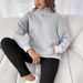 Women’s Half-Zip Fleece Sweatshirt – Oversized Pullover (Light Gray/Dark Gray/Rose Red/Black/Apricot, XS-XXL)_ecoleips.com