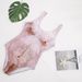 European American Style Women's Faux Skin Chest Hair One Piece Swimsuit Skin Tone Bikini Swimwear for Women_ecoleips.com