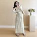 Autumn New Korean Fashion Strap Two-Piece Maternity Dress_ecoleips.com