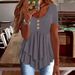 2025 New Cross-Border Euroean And American Women's Fashion Three-Button Casual Solid Color Short Sleeve Dress_ecoleips.com