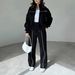 Women's plus Size Fleece Lined Sweatshirt Jacket And Pants Set Casual Autumn Two-Piece Outfit Polyester England Style Fashion_ecoleips.com