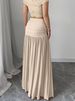Women's Clothing Summer New Arrival Women's Elegant Solid Color Pleated Long Skirt_ecoleips.com