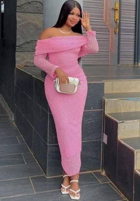 Women's Clothing Slim Fitting Long Sleeved Off-Shoulder Dress Style Women's Sexy Long Dress For Formal & Casual For Women_ecoleips.com