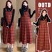 Autumn New Korean Fashion 2-Piece Plaid Maternity Dress For Pregnant Women_ecoleips.com