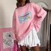 Dopamine-Boosting Oversized Sweatshirt (Playful Embroidered Graphic, 95% Organic Cotton, Gender-Neutral Fit, Y2K Nostalgia, Color Therapy Essential)_ecoleips.com