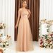 Sexy V Neck Long Evening Dress With Sequins For Women Banquet Wedding Birthday Party Bridesmaid Dress_ecoleips.com