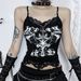 Women's Cross-Over Chain Camisole Top Personalized Letter Print Bat Style European American Summer 2024 New Arrival_ecoleips.com