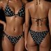 Women's Retro Floral Bikini Set Tied Triangle Top High-Cut Bottom Breathable Comfort Small Bust Black S-XL_ecoleips.com