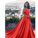 Women's Dress Solid Color One-shoulder Elegant Evening Dress_ecoleips.com