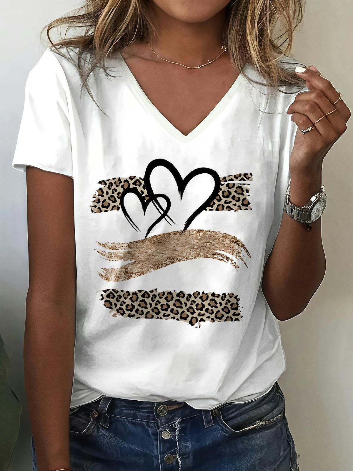 Women's Clothing Short Sleeved T Shirt Summer Cartoon Printing Design Loose Top_ecoleips.com