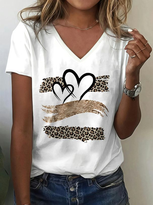 Women's Clothing Short Sleeved T Shirt Summer Cartoon Printing Design Loose Top_ecoleips.com