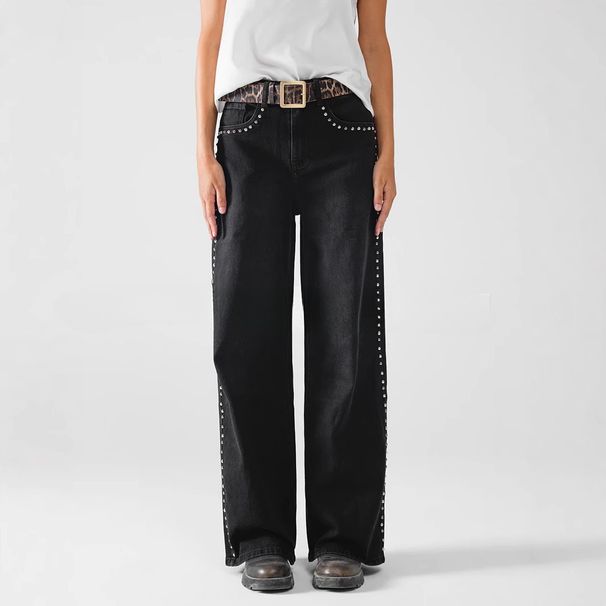 Women's Clothing Fashion Rhinestone Studded Wide Leg Jeans For Women Trendy European And American Style_ecoleips.com