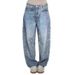 Women's High-Waisted Straight Leg Jeans With Sparkling Star Embroidery, Comfortable Stretch Denim Pants For Casual & Office Wear_ecoleips.com