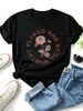 Vintage Botanical Floral Graphic Tee Women Distressed Self Love Quote Loose Soft Crew Neck Casual Daily Top Birthday Gift For Her Best Friend_ecoleips.com