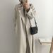 Coat Korean Version Simple Commuting Gentle Suit Collar Loose Tie Waist Mid-Length Woolen Jacket_ecoleips.com