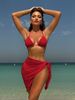 Women's Clothing Pure Color Sexy New Three Piece Mesh Three Piece Swimsuit_ecoleips.com