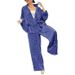 Women's Leopard Print Lounge Set Long Sleeve Notch Collar Top Drawstring Waist Pants Casual Outfit for Fall Winter_ecoleips.com