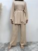 Hot Selling Arrivals Muslim Woman Tops And Pants Set Hight Quality Two Peice Set For Women Islamic Turkey Clothes Dubai Fashion_ecoleips.com