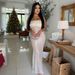 Women's Clothing Sexy Tube Top Dress Satin Splicing Sequin Fishtail Dress Female Dress Long Skirt_ecoleips.com