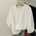 European American Style Solid Color Lantern Sleeve T-shirt For Women, Spring And Autumn Korean Version Loose-fitting_ecoleips.com