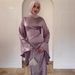 Spring Satin Slimming Dress For Women With Bell Sleeves And Waist Cinching Solid Color Blend Of Cotton And Polyester_ecoleips.com